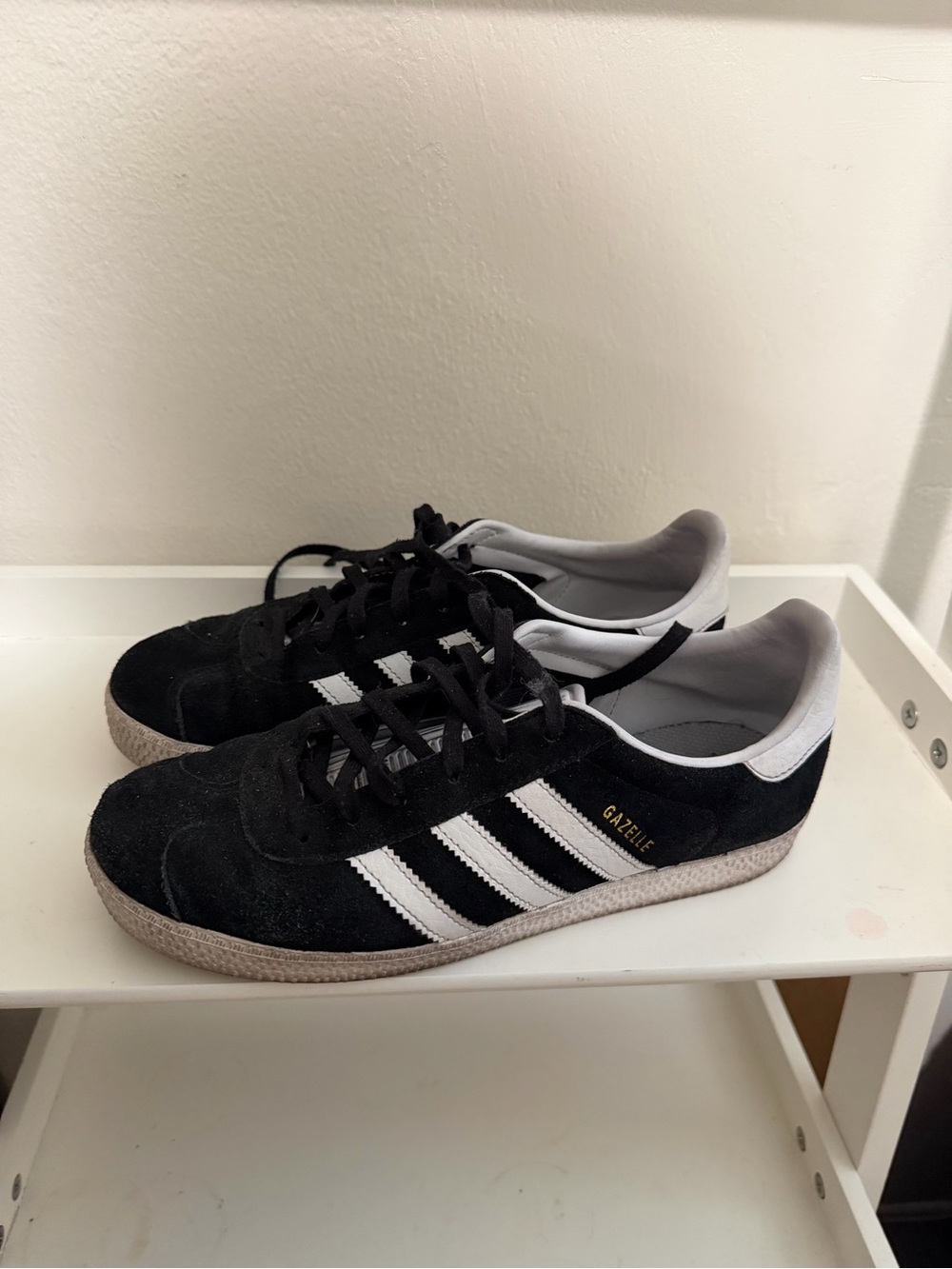 adidas Gazelle Men’s Black and White Suede Sneakers